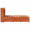 vidaXL Легло с етажерка за книги, без матрак, 100x200 см, бор масив