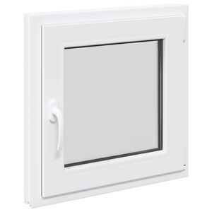 vidaXL Прозорец за мазе RISOR 50 x 50 cm PVC и стъкло Бяло