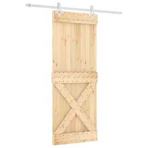 vidaXL Преплъзваща се врата Естествено и бяло 80 x 210 cm