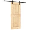 vidaXL Преплъзваща се врата Естествено и черно 85 x 210 cm