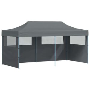 vidaXL Сгъваема парти шатра със странични стени, 3x6 м, антрацит