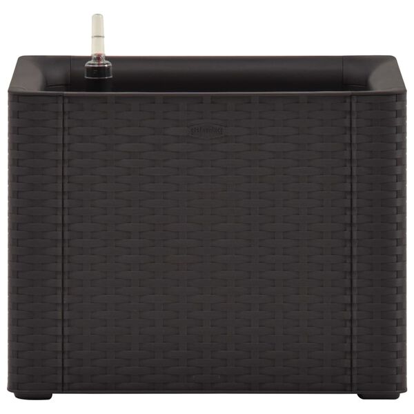 vidaXL Градинска повдигната леха, самополивна, антрацит, 43x43x33 см