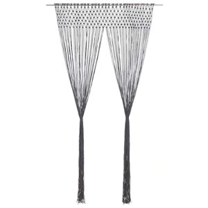 vidaXL Завеса макраме, антрацит, 140x240 см, памук