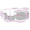 vidaXL Градински диван с възглавници, 7 части, сив полиратан акация