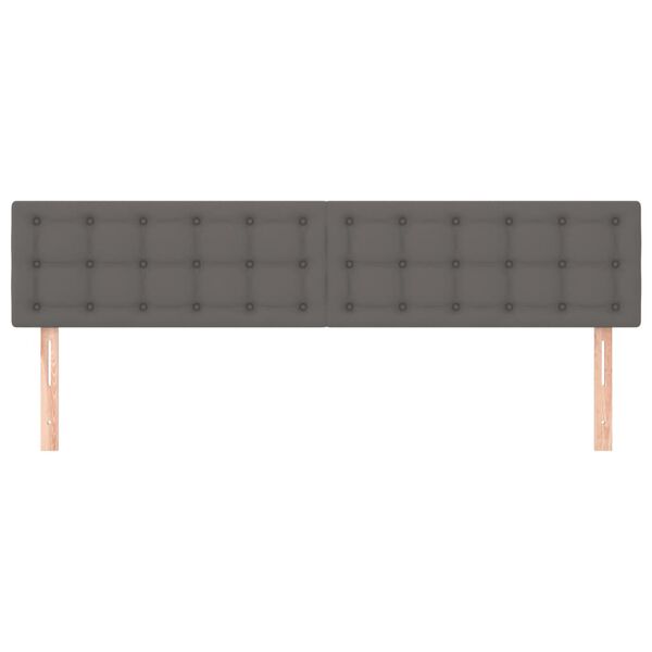 vidaXL Табла за легло, сива, 180x5x78/88 см, изкуствена кожа