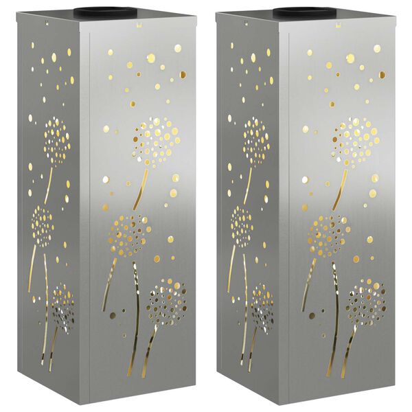 vidaXL Соларна LED светлина за пътека 2 pcs Галванизирана