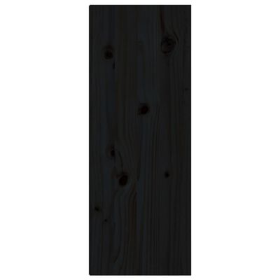 vidaXL Стенен шкаф, черен, 30x30x80 см, борово дърво масив