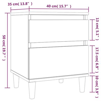 vidaXL Нощни шкафчета, 2 бр, бели, 40x35x50 см