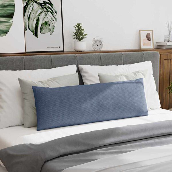 vidaXL Диван възглавници 2 pcs Синьо 120 x 40 cm Кордюрова тъкан