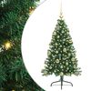 vidaXL Изкуствена коледна елха с подсветка Зелен 120 cm ПВЦ