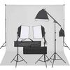 vidaXL Фотографски комплект за студио с комплект лампи и фон