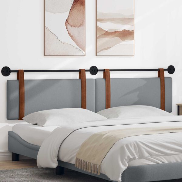 vidaXL Висяща табла Едноцветен Светлосиво 210 x 55 x 5 см Антично PU