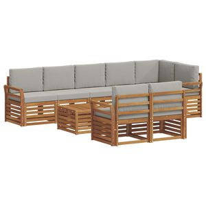 vidaXL Комплекти дивани с възглавница 9 pcs Естествено и светло сиво