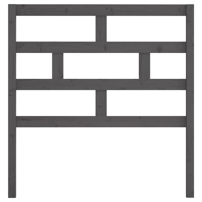 vidaXL Горна табла за легло, сива, 81x4x100 см, бор масив