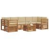 vidaXL Комплект дивани за открито 8 pcs Натурален и Бежов