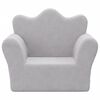 vidaXL Детско диванче, светлосиво, мек плюш