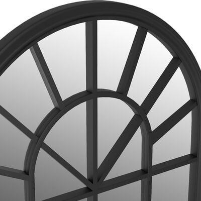 vidaXL Градинско огледало черно 90x45 см желязо за външна употреба