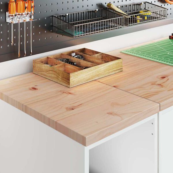 vidaXL Гаражен шкаф за съхранение, бял, 30x51x85 см, бор масив