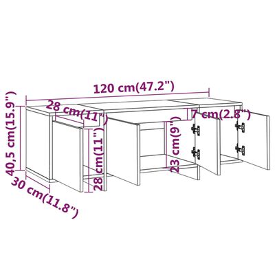 vidaXL ТВ шкаф, кафяв дъб, 120x30x40,5 см, ПДЧ