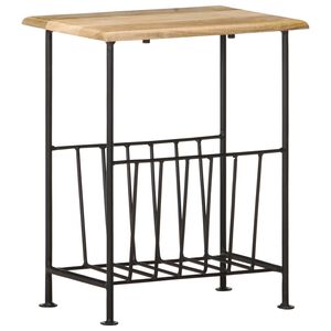 vidaXL Поставка за списания 40x30x50 см мангово дърво масив и стомана