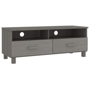 vidaXL ТВ шкаф HAMAR, светлосив, 106x40x40 см, борово дърво масив