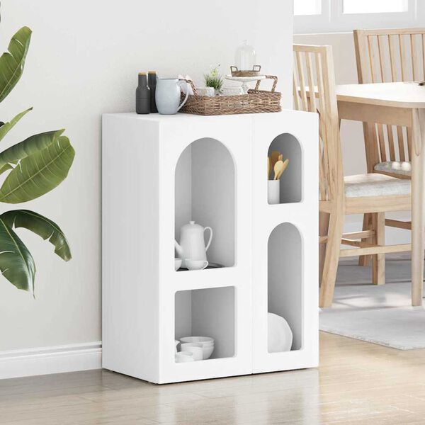 vidaXL Служебен шкаф Бяло 59 x 35 x 80.5 см Инженерно дърво