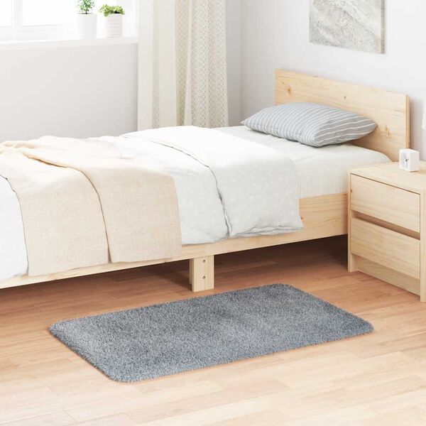 vidaXL Шаги килим с дълъг косъм, NAVARRA, светлосив, 60x100 см