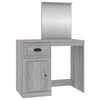 vidaXL Тоалетка с огледало сив сонома 90x50x132,5 см инженерно дърво