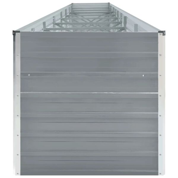 vidaXL Градинска висока леха поцинкована стомана 600x80x77 см сива