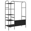 vidaXL Държач за дрехи с рафт Черно 120 x 44 x 160 см Инженерно дърво
