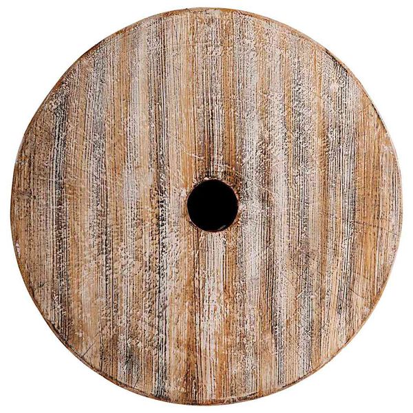 vidaXL Основа за чадър Бял измит &Oslash;34 x 40 см Масивно дърво