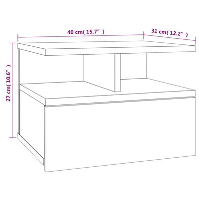 vidaXL Нощни шкафчета за стена, 2 бр, бетонно сиви, 40x31x27 см, ПДЧ