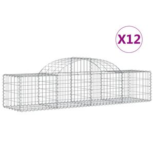 vidaXL Габионни кошници арка 12 бр 200x50x40/60 см поцинковано желязо