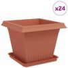 vidaXL Саксии за растения 24 бр. Червено тухла Пластмаса