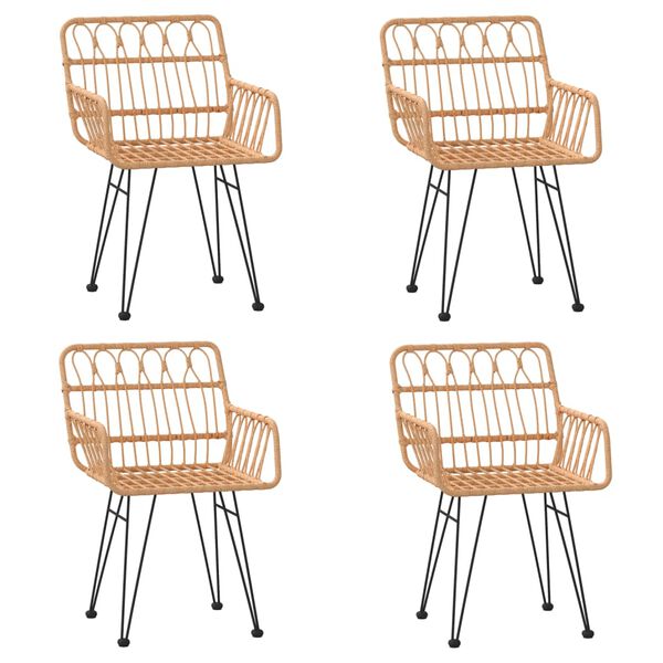 vidaXL Градински трапезен комплект от 5 части, полиратан