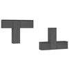 vidaXL ТВ шкафове, 6 бр, сиви, бор масив