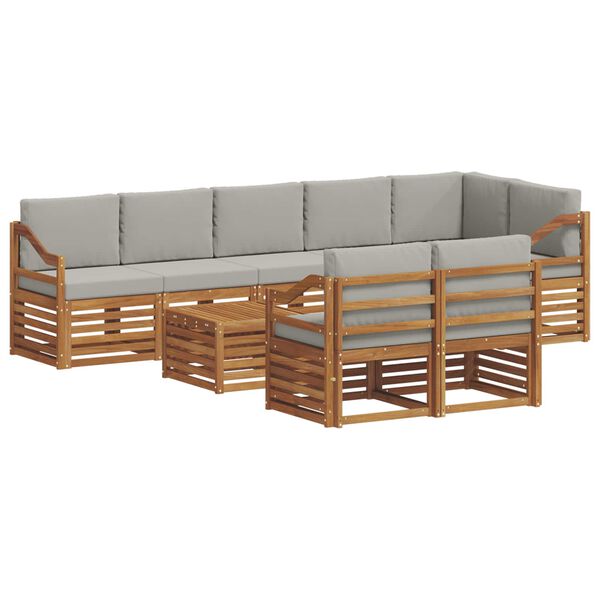 vidaXL Комплекти дивани с възглавница 9 pcs Естествено и светло сиво