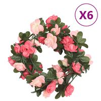vidaXL Гирлянди от изкуствени цветя 6 бр роза 240 см