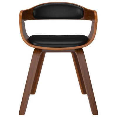 vidaXL Трапезни столове, 2 бр, черно, извито дърво и изкуствена кожа