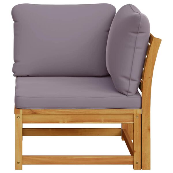 vidaXL Градински ъглов диван с възглавници 73x73x65 см акация масив