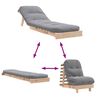 vidaXL Футон кресло с матрак, 60x206x11 см, борово дърво масив