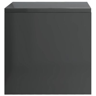 vidaXL Нощни шкафчета, 2 бр, сиви със силен гланц, 40x30x30 см, ПДЧ