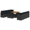 vidaXL Градински Софа Комплект с възглавница Черно 100 x 100 x 71 cm