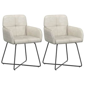 vidaXL Обедени столове 2 pcs Кадифе Кремаво 59 x 56,5 x 86 см