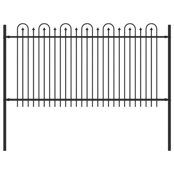 vidaXL Аркова ограда с колче Черно 200 x 150 cm