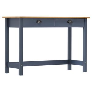vidaXL Конзолна маса Hill с 2 чекмеджета сива 110x45x74 см бор масив