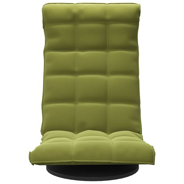 vidaXL Въртящ се подов стол, светлозелен, кадифе