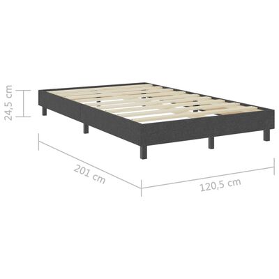 vidaXL Боксспринг легло, тъмносиво, текстил, 120x200 см