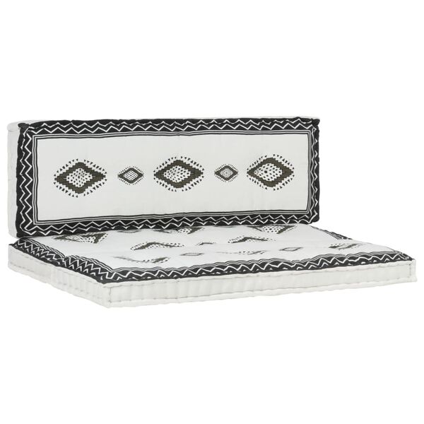 vidaXL Градински възглавници за палети, 2 бр, на принтове