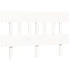 vidaXL Рамка за легло с табла, бяла, 140х200 см, масивно дърво